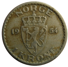 Load image into Gallery viewer, 1954 Norway One Krone Coin
