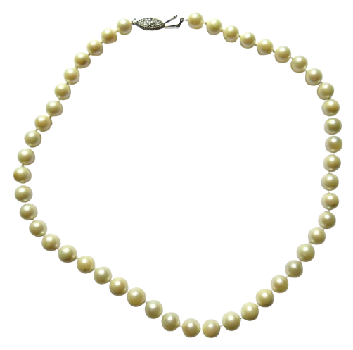 Good Quality Vintage Cultured Pearl Necklace With 14ct White Gold Clasp