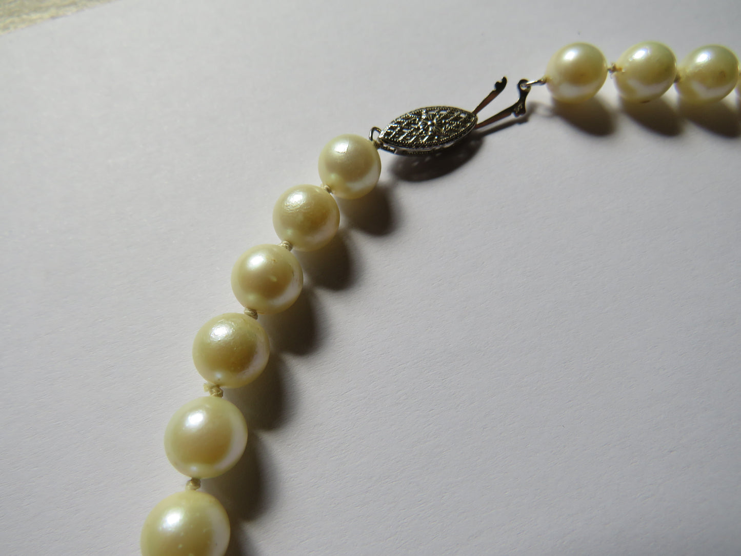 Good Quality Vintage Cultured Pearl Necklace With 14ct White Gold Clasp