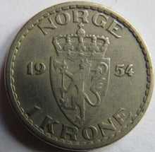 Load image into Gallery viewer, 1954 Norway One Krone Coin
