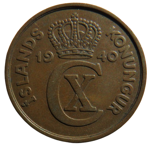 1940 Iceland 5 Aurar Coin