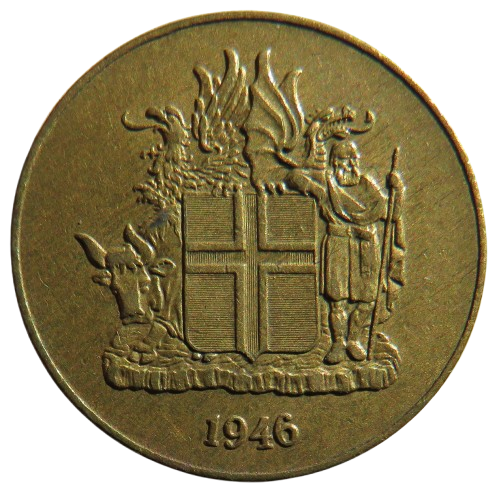 1946 Iceland One Krona Coin