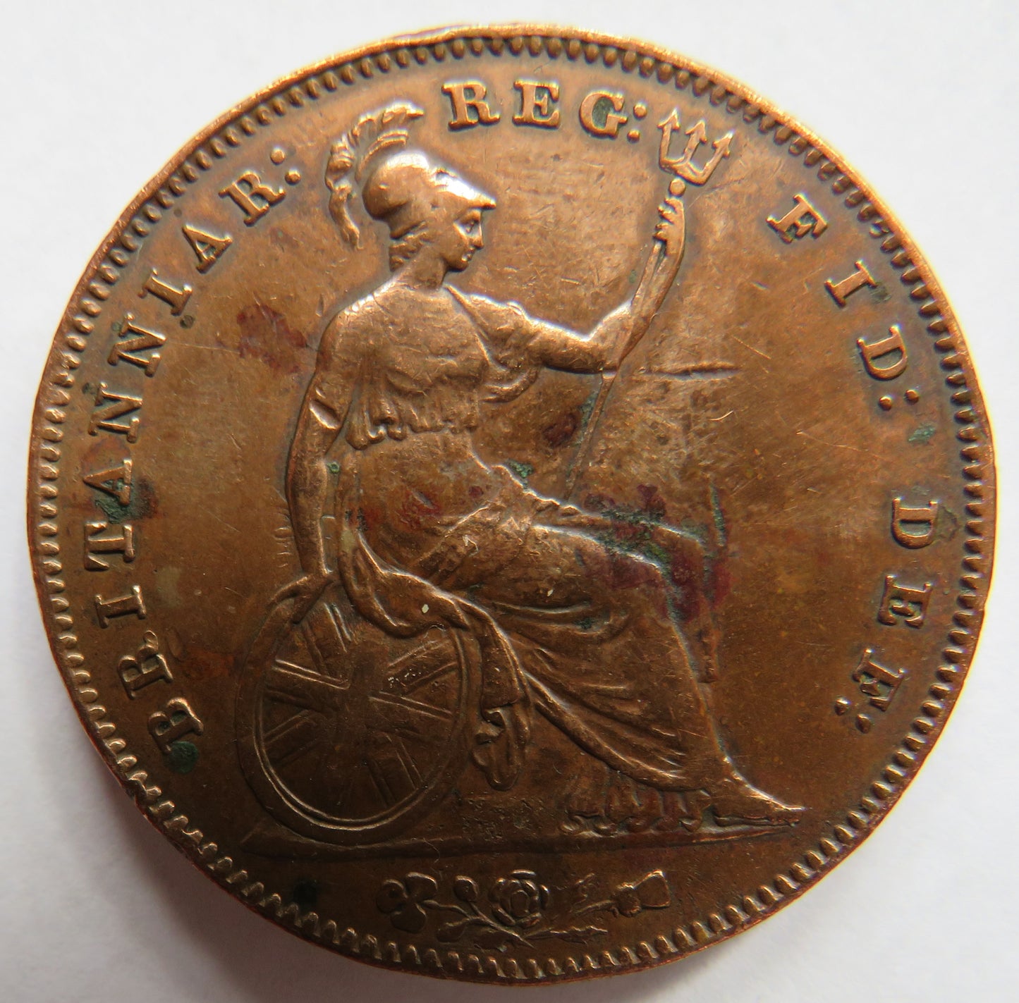 1855 Queen Victoria Young Head Penny Coin - Great Britain