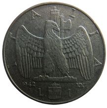 Load image into Gallery viewer, 1942 Italy One Lira Coin
