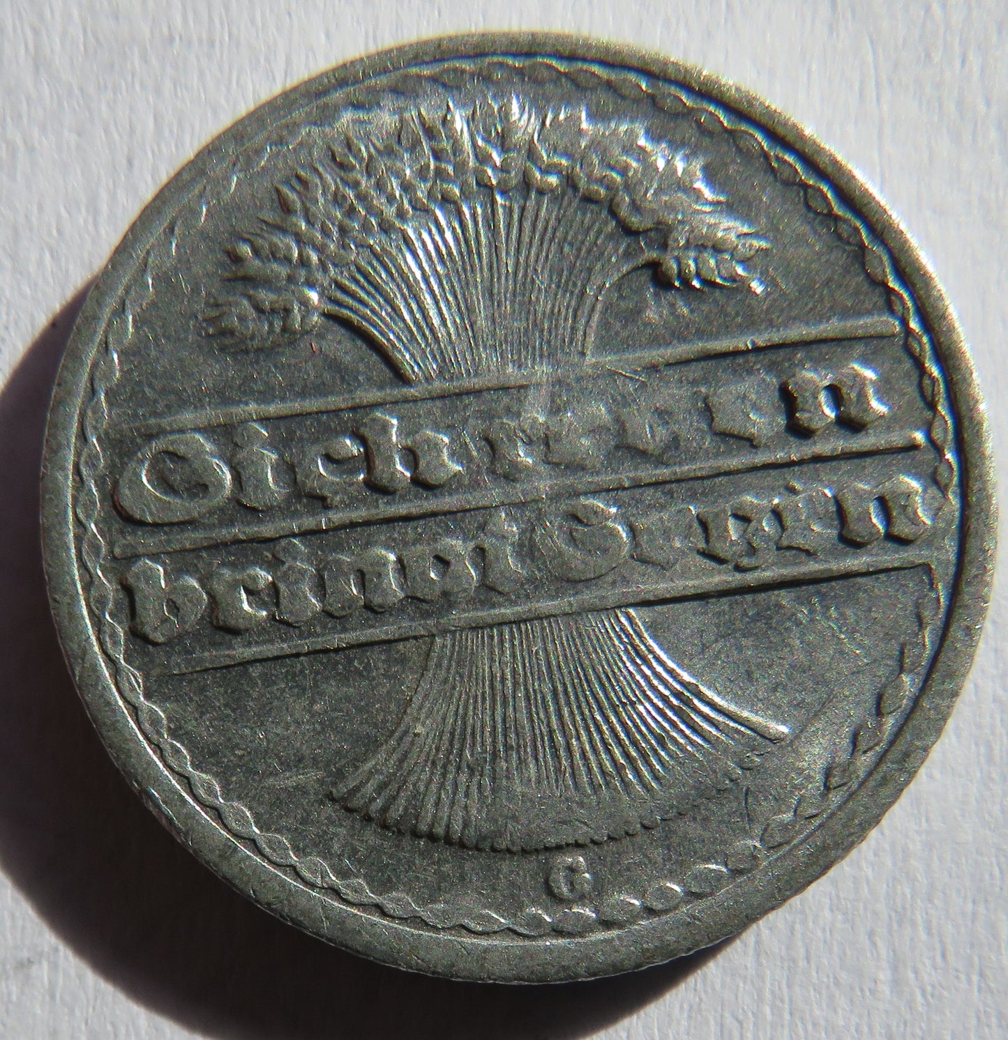1922-G Germany - Weimar Republic 50 Pfennig Coin