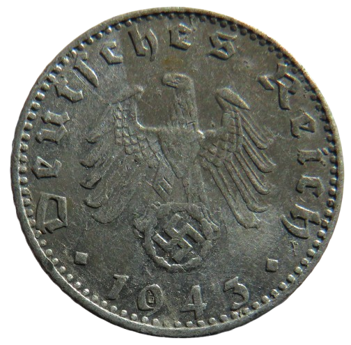 1943-J Germany - Third Reich 50 Reichspfennig Coin