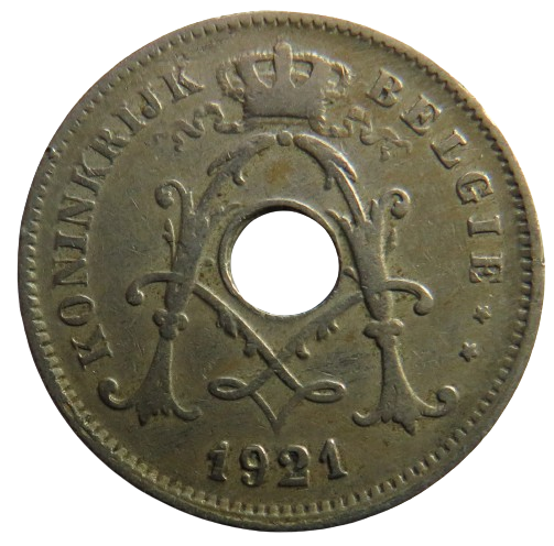 1921 Belgium 10 Centimes Coin