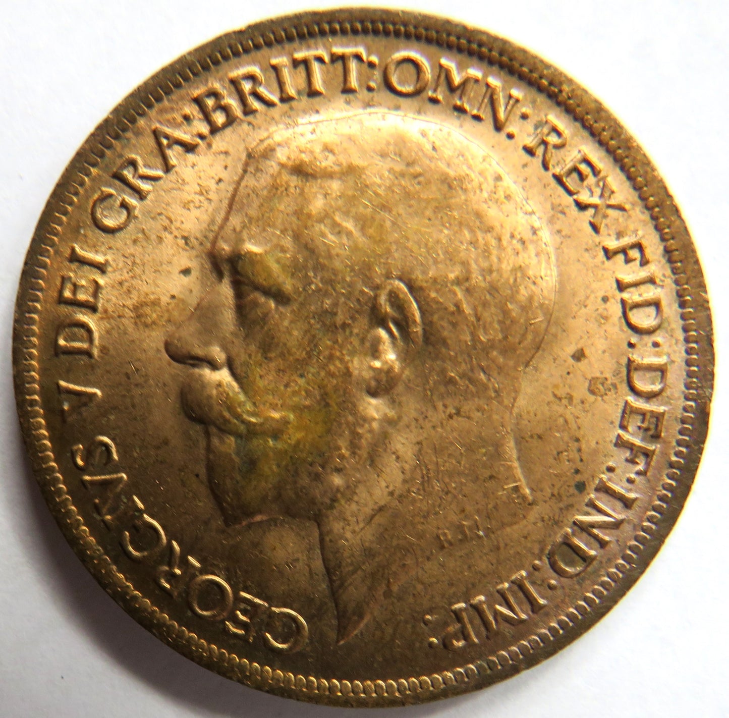 1919 King George V One Penny Coin High Grade - Great Britain