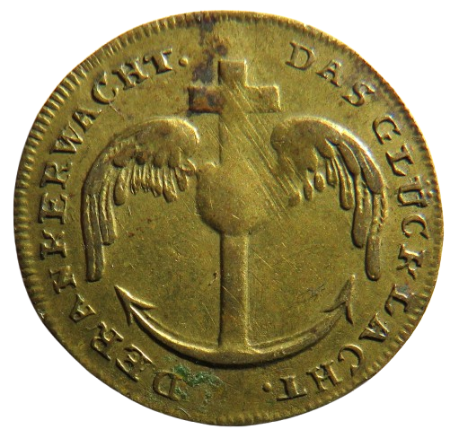 Brass Jetton Nicolaus von Russland - Der Anker wacht