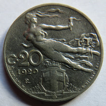 Load image into Gallery viewer, 1920 Italy 20 Centesimi Coin
