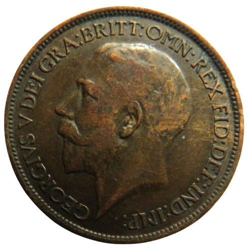 1917 King George V Halfpenny Coin - Great Britain