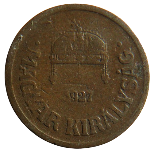 1927 Hungary 2 Filler Coin