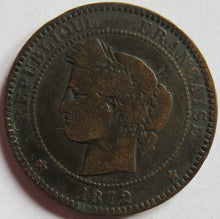 Load image into Gallery viewer, 1872-K France 10 Centimes Coin
