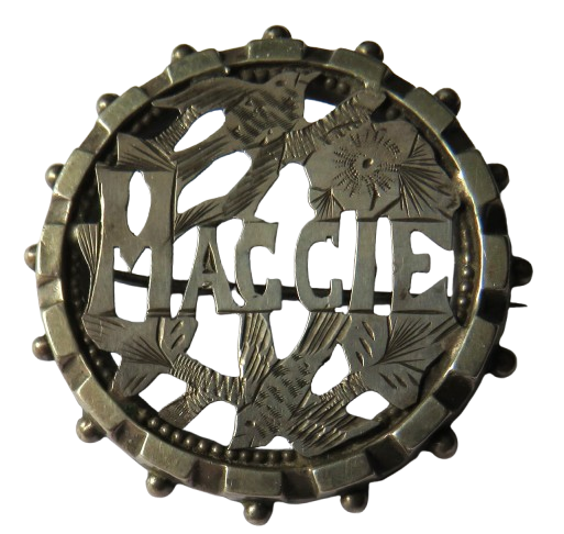 Antique Sterling Silver "Maggie" Brooch