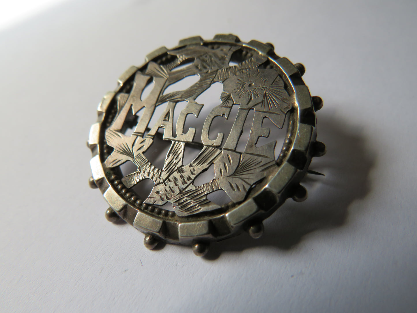 Antique Sterling Silver "Maggie" Brooch