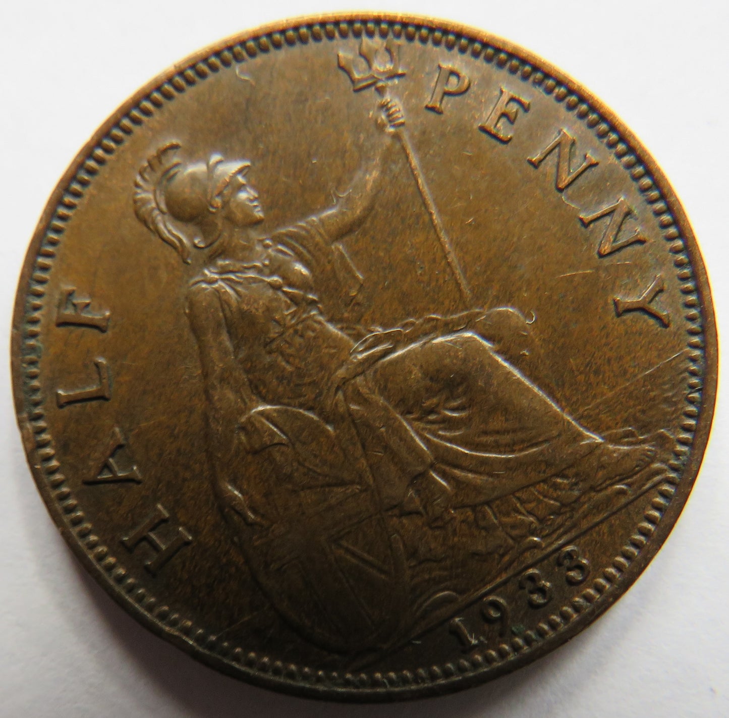 1933 King George V Halfpenny Coin In Better Grade - Great Britain