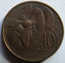 Load image into Gallery viewer, 1927 Italy 10 Centesimi Coin
