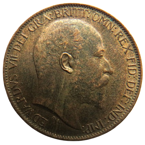 1902 King Edward VII Halfpenny Coin In Better Grade