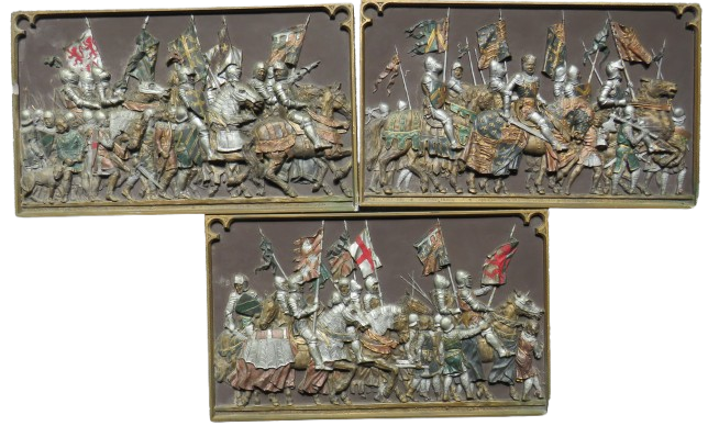 3 Medieval Knights 3d Wall Plaques By Marcus Designs Agincourt 1415,