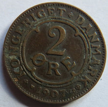 Load image into Gallery viewer, 1907 Denmark 2 Ore Coin
