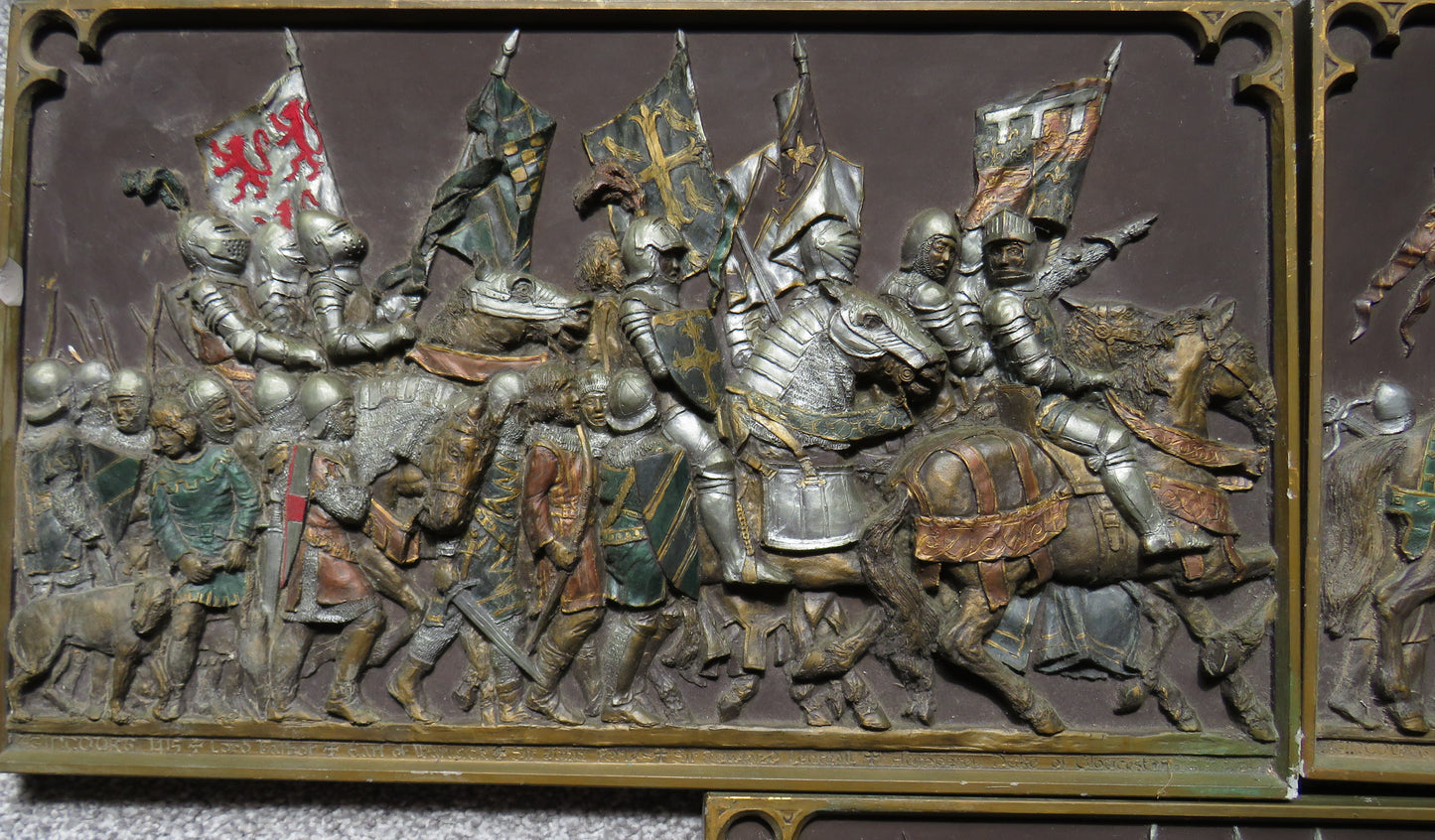 3 Medieval Knights 3d Wall Plaques By Marcus Designs Agincourt 1415,