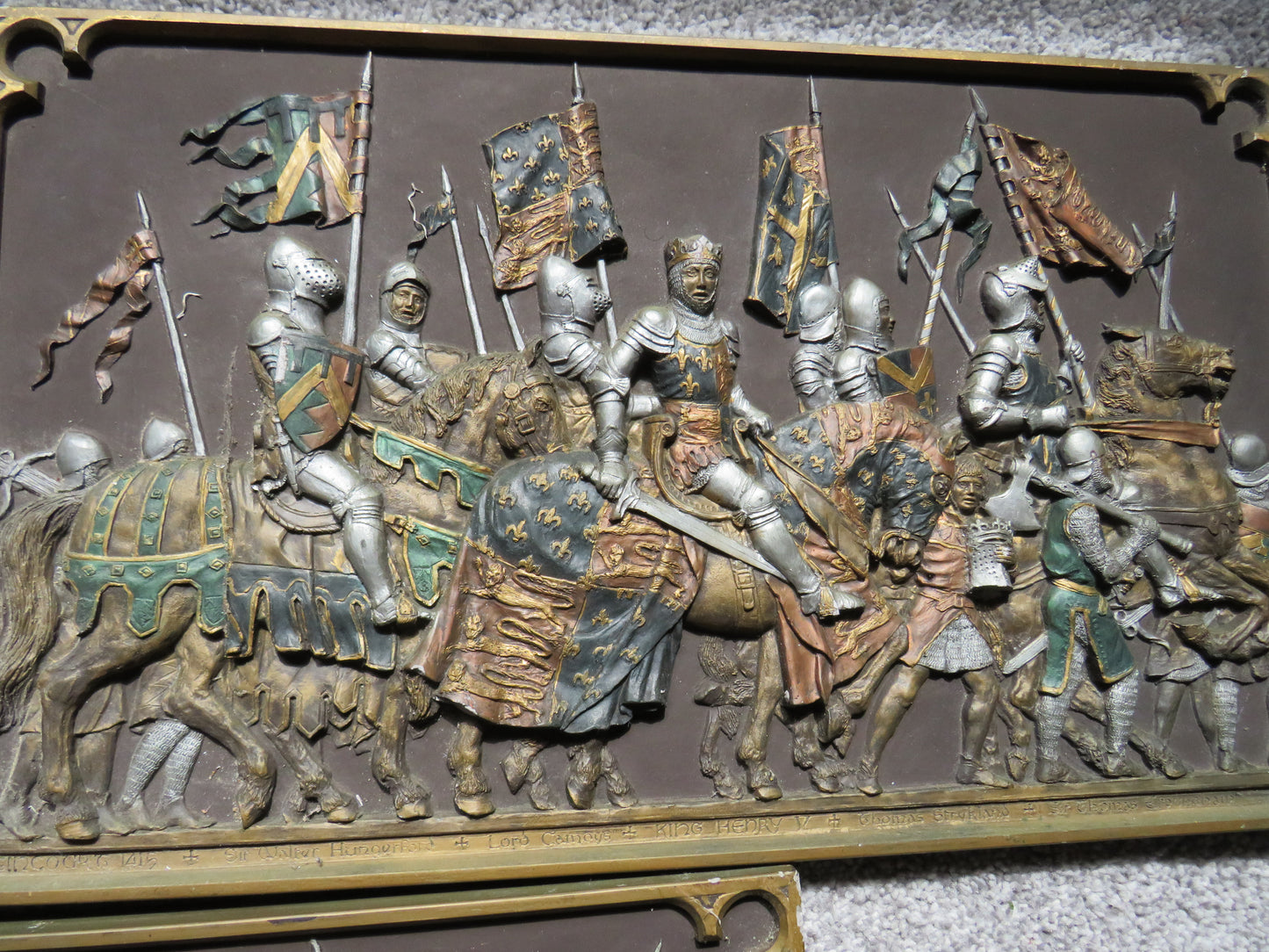 3 Medieval Knights 3d Wall Plaques By Marcus Designs Agincourt 1415,