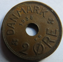 Load image into Gallery viewer, 1938 Denmark 2 Ore Coin
