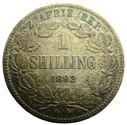 1892 South Africa Silver Shilling Coin