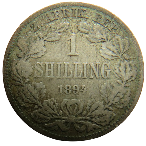 1894 South Africa Silver Shilling Coin