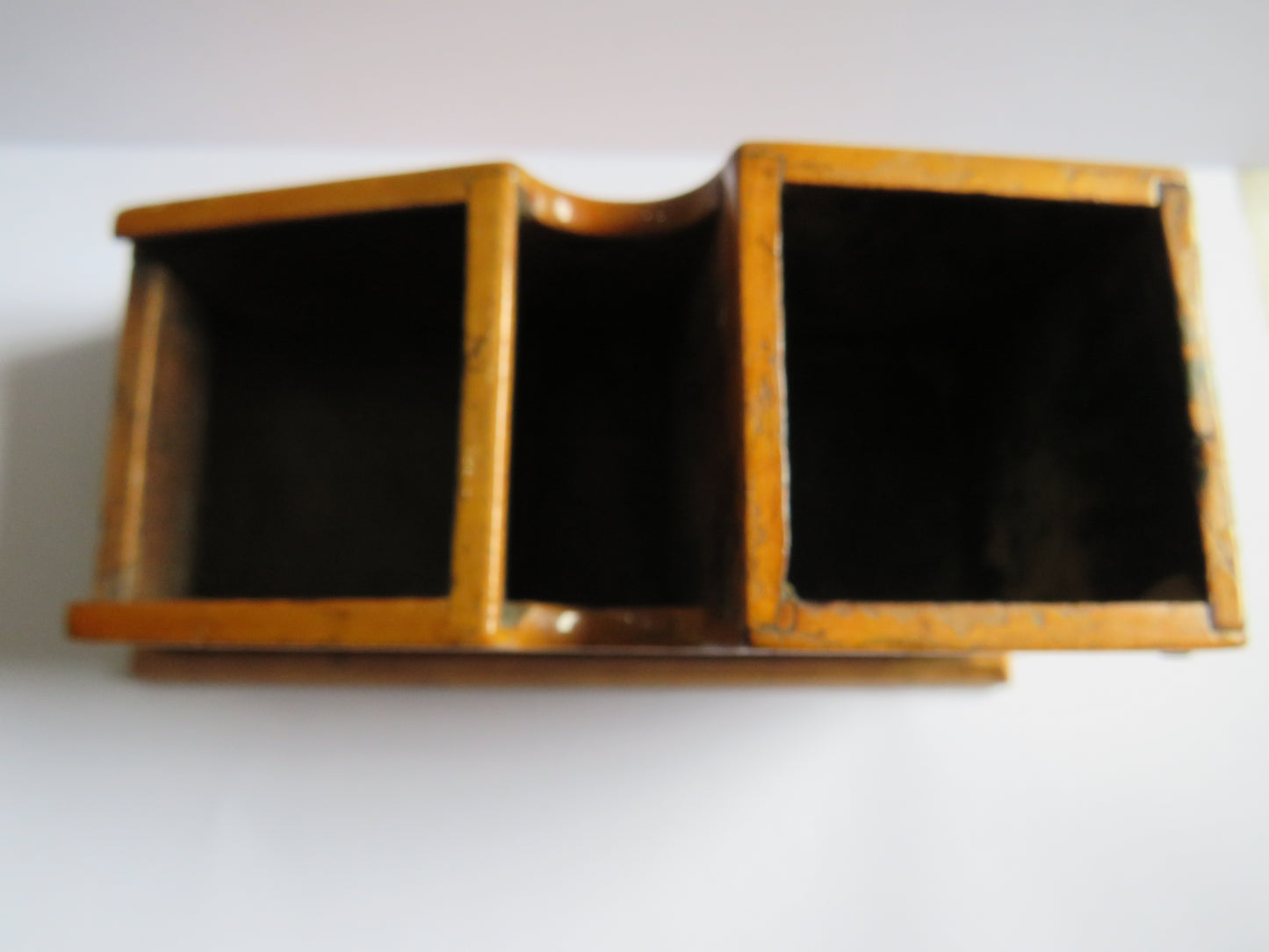 Antique Mauchline Transfer Ware Sledge Inkwell "Burns Cottage"