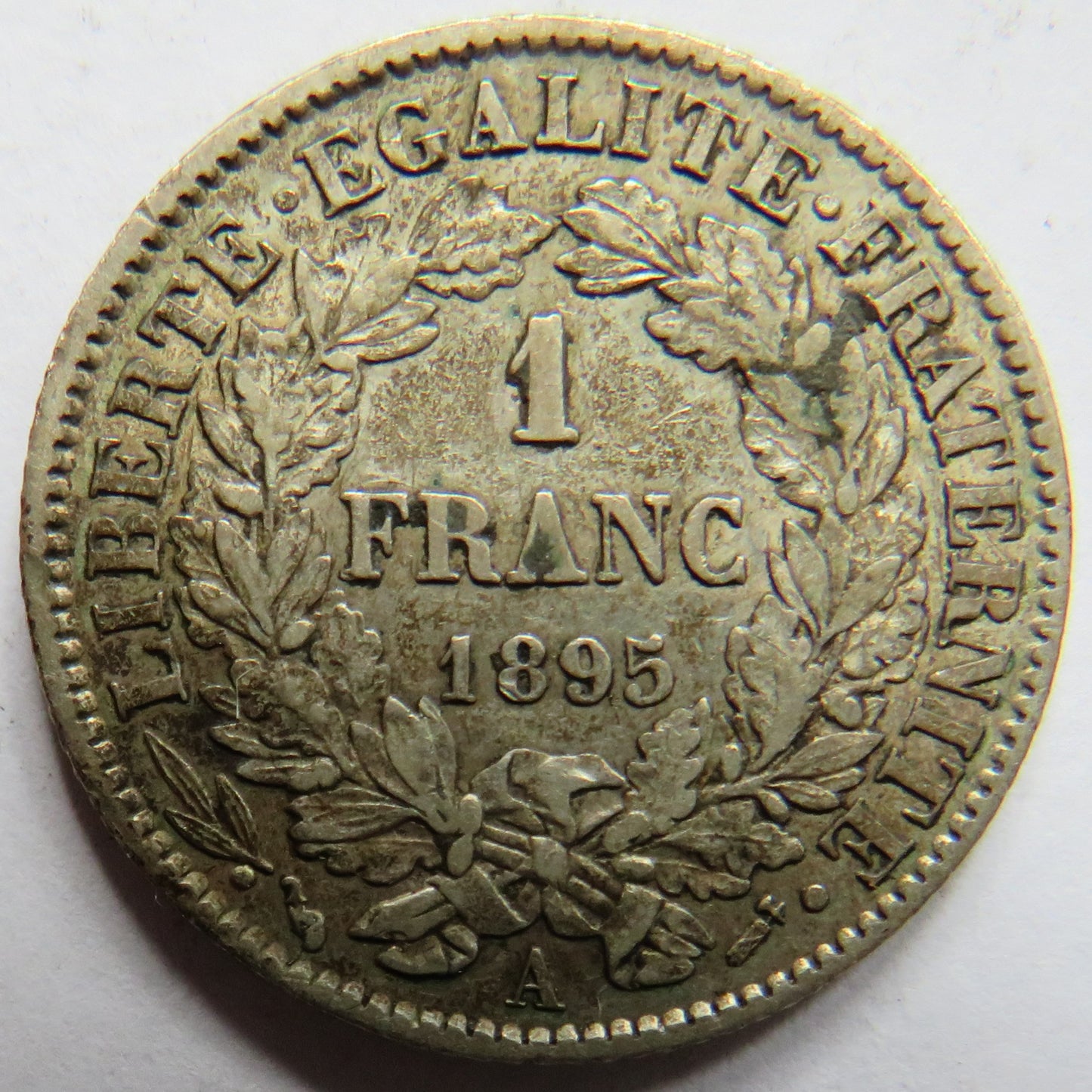 1895-A France Silver 1 Franc Coin