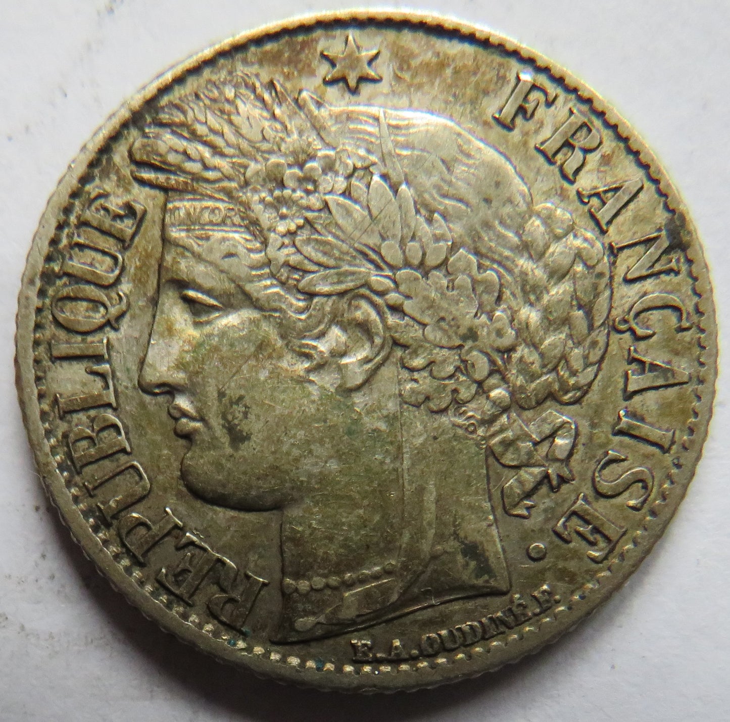 1895-A France Silver 1 Franc Coin