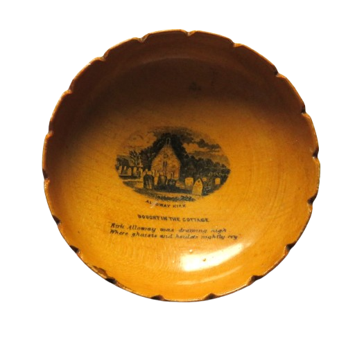 Antique Mauchline Transfer Ware Bowl "Alloway Kirk"