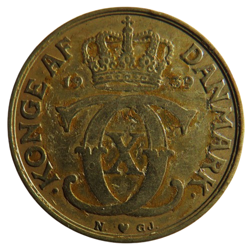 1939 Denmark 2 Kroner Coin