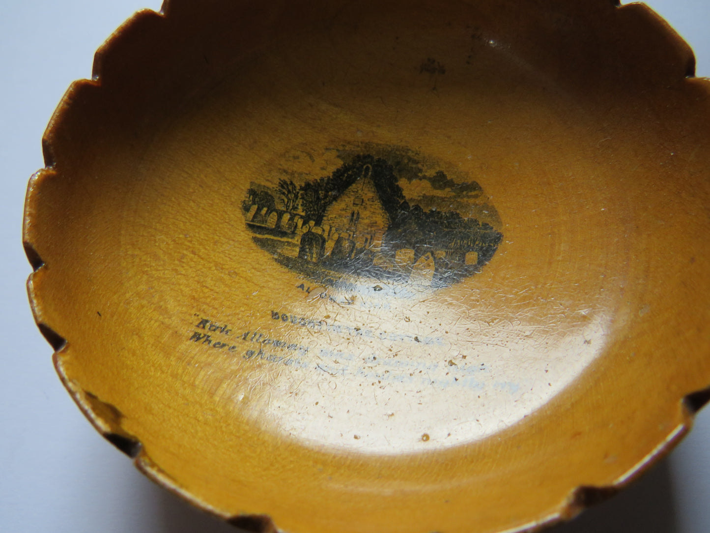 Antique Mauchline Transfer Ware Bowl "Alloway Kirk"