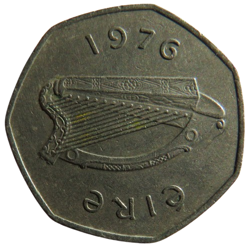1976 Ireland Eire 50p Fifty Pence Coin