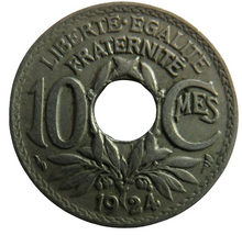 Load image into Gallery viewer, 1924 France 10 Centimes Coin
