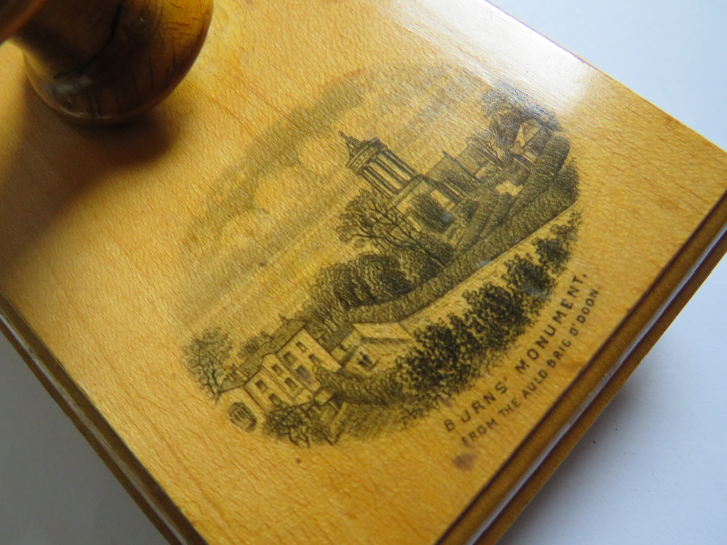 Antique Mauchline Transfer Ware Blotter "Burn's Cottage"