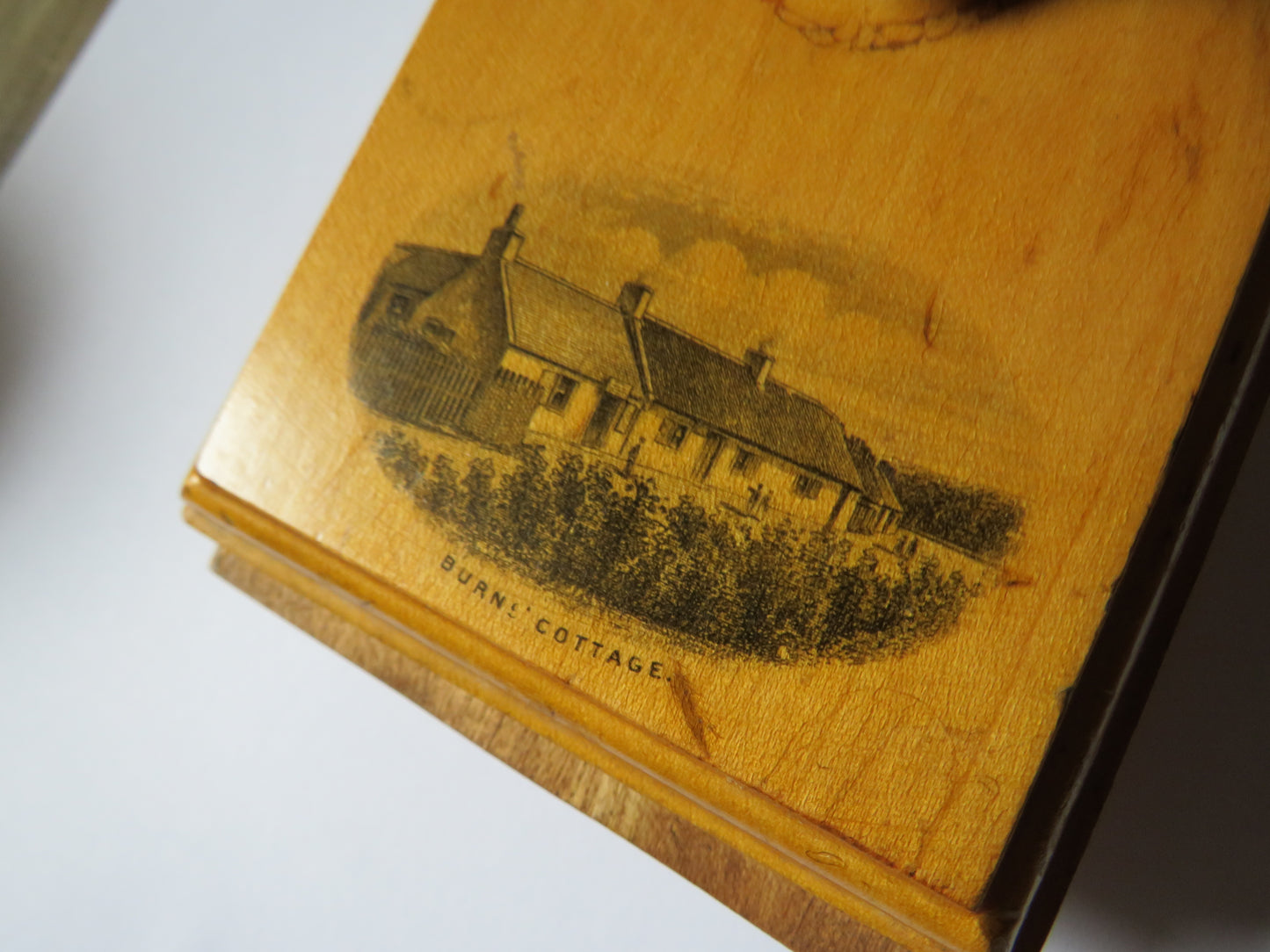 Antique Mauchline Transfer Ware Blotter "Burn's Cottage"