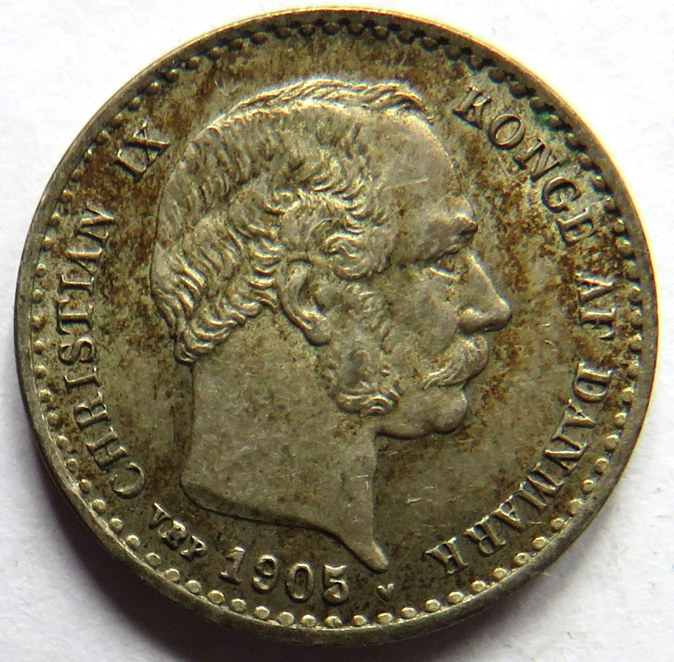 1905 Denmark Silver 10 Ore Coin