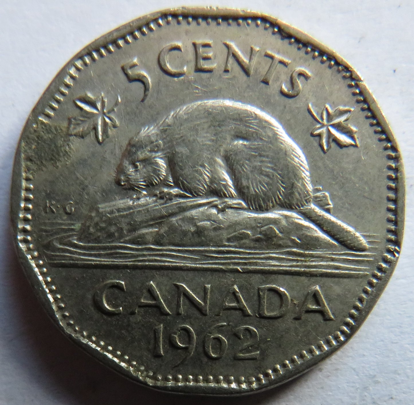 1962 Queen Elizabeth II Canada 5 Cents Coin