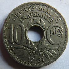 Load image into Gallery viewer, 1931 France 10 Centimes Coin
