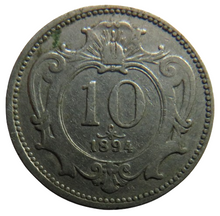 Load image into Gallery viewer, 1894 Austria 10 Heller Coin
