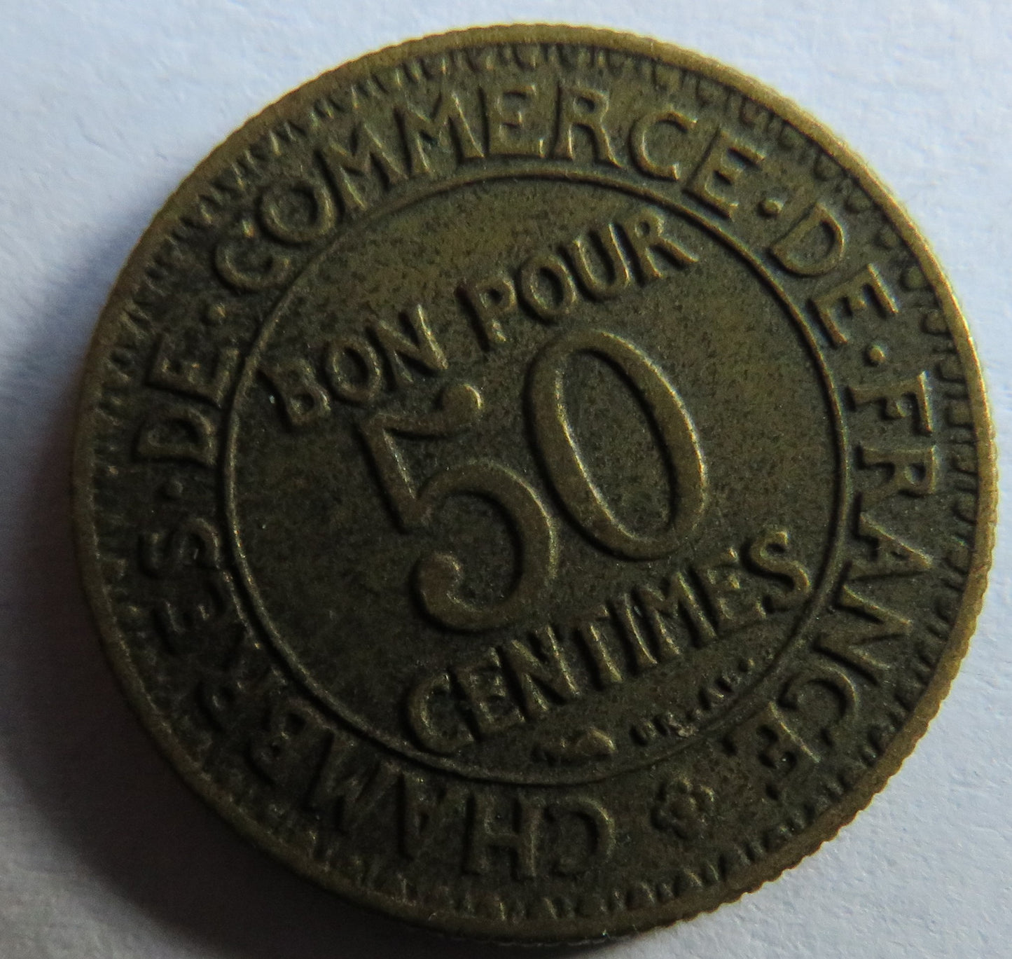 1922 France 50 Centimes Coin