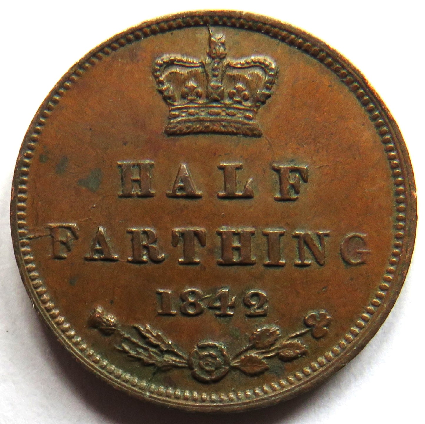 1842 Queen Victoria Half-Farthing Coin - Great Britain