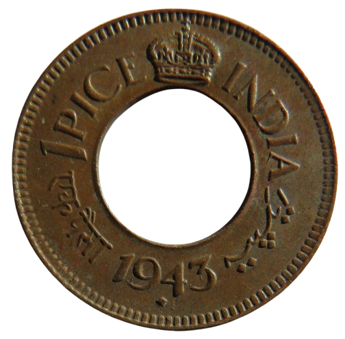 1943 India One Pice Coin