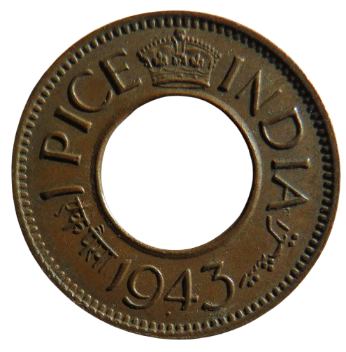 1943 India One Pice Coin