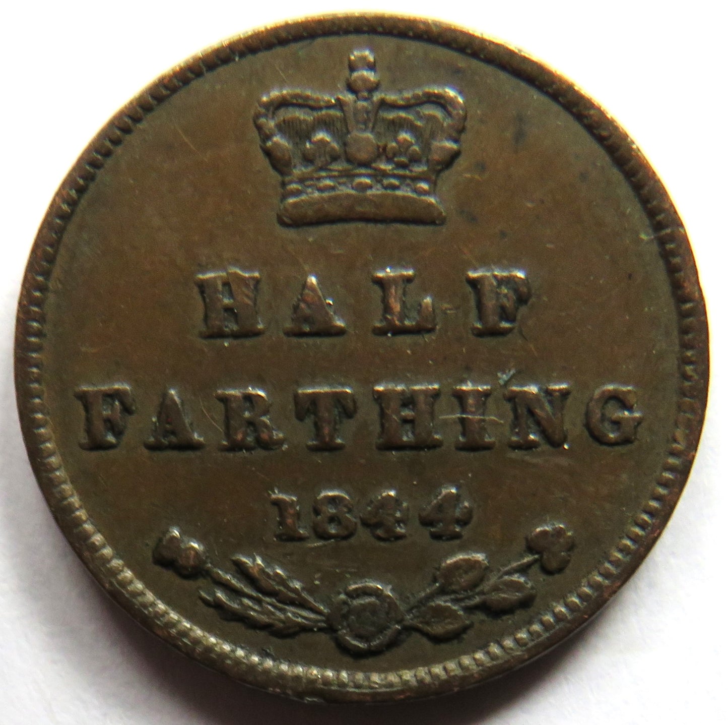1844 Queen Victoria Half-Farthing Coin - Great Britain
