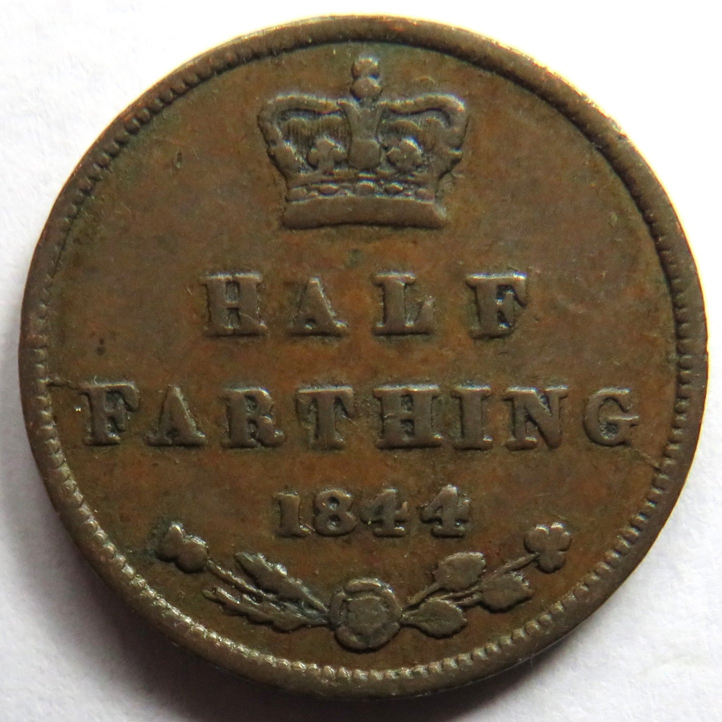 1844 Queen Victoria Half-Farthing Coin - Great Britain