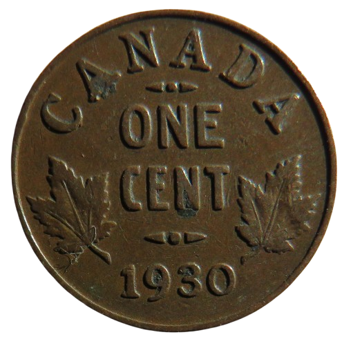 1930 King George V Canada One Cent Coin